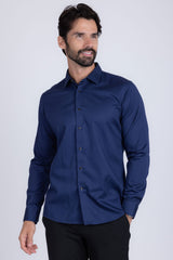 Barabas Wholesale Men's Solid Basic Palin Premium Button Down Dress Shirts 2DPS01 Navy