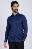 Barabas Wholesale Men's Solid Basic Palin Premium Button Down Dress Shirts 2DPS01 Navy