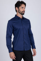 Barabas Wholesale Men's Solid Basic Palin Premium Button Down Dress Shirts 2DPS01 Navy