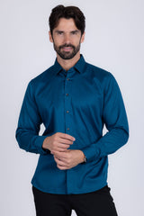 Barabas Wholesale Men's Solid Basic Palin Premium Button Down Dress Shirts 2DPS01 Teal