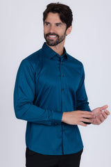 Barabas Wholesale Men's Solid Basic Palin Premium Button Down Dress Shirts 2DPS01 Teal