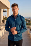 Barabas Wholesale Men's Solid Basic Palin Premium Button Down Dress Shirts 2DPS01 Teal