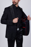 Barabas Wholesale Men's Rhinestone Peak Lapel Luxury Blazer 2EBL3 Black