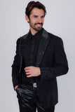 Barabas Wholesale Men's Rhinestone Peak Lapel Luxury Blazer 2EBL3 Charcoal
