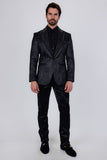 Barabas Wholesale Men's Rhinestone Peak Lapel Luxury Blazer 2EBL3 Black