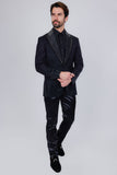 Barabas Wholesale Men's Rhinestone Peak Lapel Luxury Blazer 2EBL3 Black