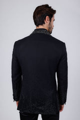 Barabas Wholesale Men's Rhinestone Peak Lapel Luxury Blazer 2EBL3 Dark Grey