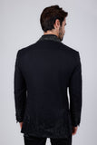 Barabas Wholesale Men's Rhinestone Peak Lapel Luxury Blazer 2EBL3 Dark Grey