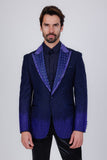 Barabas Wholesale Men's Rhinestone Peak Lapel Luxury Blazer 2EBL3 Blue