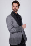 Barabas Wholesale Men's Rhinestone Peak Lapel Luxury Blazer 2EBL3 Grey