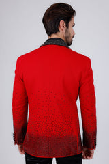 Barabas Wholesale Men's Rhinestone Peak Lapel Luxury Blazer 2EBL3 Red