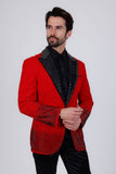 Barabas Wholesale Men's Rhinestone Peak Lapel Luxury Blazer 2EBL3 Red