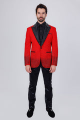 Barabas Wholesale Men's Rhinestone Peak Lapel Luxury Blazer 2EBL3 Red