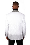 Barabas Wholesale Men's Rhinestone Peak Lapel Luxury Blazer 2EBL3 Snow White