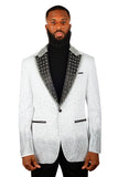 Barabas Wholesale Men's Rhinestone Peak Lapel Luxury Blazer 2EBL3 White