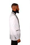 Barabas Wholesale Men's Rhinestone Peak Lapel Luxury Blazer 2EBL3 White