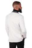 BARABAS Rhinestone Slim-Fit Shawl Lapel Luxury Blazer 2EBL7 White