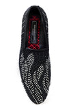 Barabas Wholesale Men's Jewel Studded Pattern Slip On Luxury Dress Shoes 2ESH1 Black