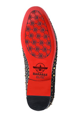 Barabas Wholesale Men's Jewel Studded Pattern Slip On Luxury Dress Shoes 2ESH11 Black
