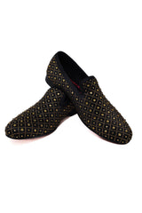 Barabas Wholesale Men's Rhinestone Jewel Pattern Slip On Dress Shoes 2ESH11Black
