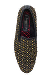 Barabas Wholesale Men's Jewel Studded Pattern Slip On Luxury Dress Shoes 2ESH11 Black Gold