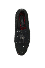 Barabas Wholesale Men's Jewel Floral Pattern Slip On Luxury Dress Shoes 2ESH2 Black