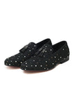 Barabas Wholesale Men's Rhinestone Beads Embroidery Slip On Dress Shoes 2ESH2 Black