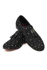 Barabas Wholesale Men's Rhinestone Beads Embroidery Slip On Dress Shoes 2ESH2 Black