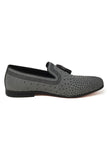 Barabas Wholesale Men's Rhinestone Slip On Tassel Loafer Dress Shoes 2ESH3 Grey Black
