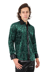 Barabas Wholesale Men's Luxury French Cuff Long Sleeve Button Down Shirt FCS1003 Emerald