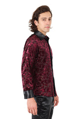 Barabas Wholesale Men's Luxury French Cuff Long Sleeve Button Down Shirt FCS1003 Burgundy Black