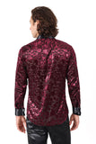 Barabas Wholesale Men's Luxury French Cuff Long Sleeve Button Down Shirt FCS1003 Burgundy Black