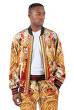 BARABAS Men's Zipper Closure Crown Medusa Floral Baroque Jacket 2JBP21