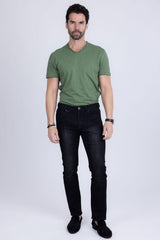 Barabas Men's Premium Light Wash Modern Denim Straight Jeans 2JE01ST Black