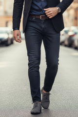 Barabas Men's Premium Dark Wash Blue Denim Straight Jeans 2JE09ST