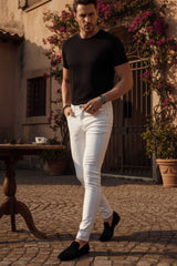 Barabas Men's Straight Fit Premium Solid White Denim Jeans 2JE10SL Jet White