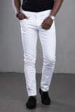Barabas Men's Straight Fit Premium Solid White Denim Jeans 2JE10ST White