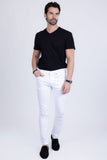 Barabas Men's Straight Fit Premium Solid White Denim Jeans 2JE10ST White