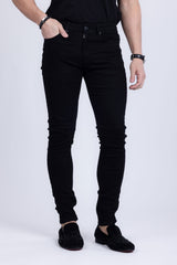 Barabas Men's Solid Color Slim Fit Contemporary Denim Jeans 2JE40 Black 
