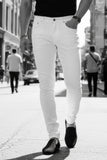Barabas Men's Solid Color Slim Fit Contemporary Denim Jeans 2JE40 White 
