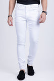 Barabas Men's Solid Color Slim Fit Contemporary Denim Jeans 2JE40 White 