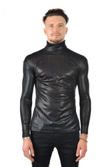 Barabas Wholesale Men's Metallic Design Luxury Long Sleeve Shirt Sweater 2KT1000 Black