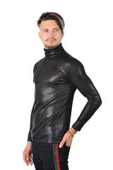 Barabas Wholesale Men's Metallic Design Luxury Long Sleeve Shirt Sweater 2KT1000 Black
