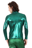 Barabas Wholesale Men's Metallic Design Long Sleeve Shirt 2KT1000 Green