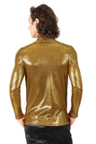 Barabas Wholesale Men's Metallic Shiny Long Sleeve Turtleneck Sweater 2KT1000 Gold