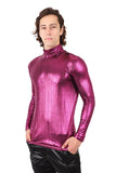 Barabas Wholesale Men's Metallic Design Luxury Long Sleeve Shirt Sweater 2KT1000 Magenta