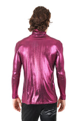 Barabas Wholesale Men's Metallic Design Long Sleeve Shirt 2KT1000 Pink