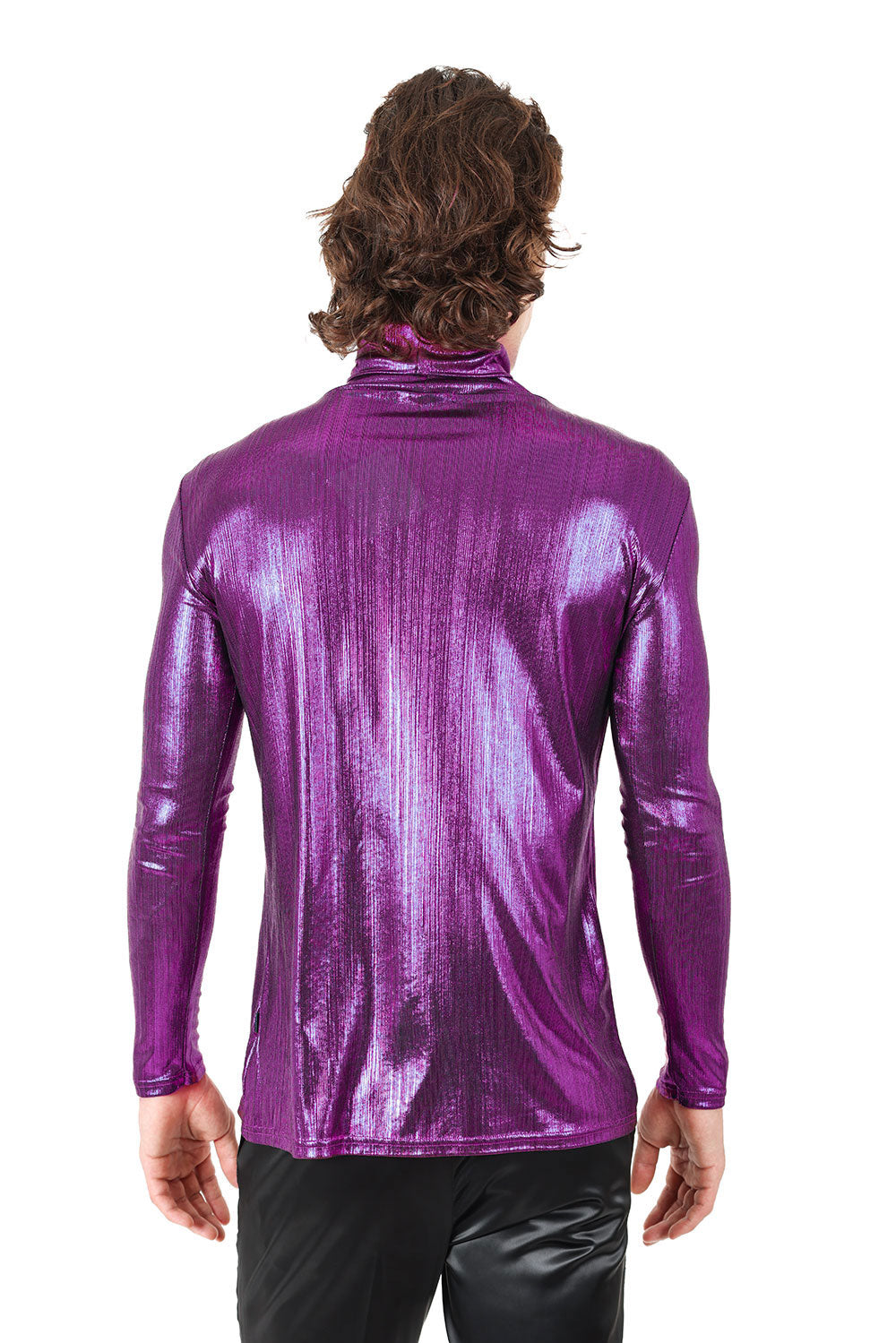 Barabas Wholesale Men's Metallic Luxury Long Sleeve Sweater 2KT1000 Purple