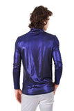 Barabas Wholesale Men's Metallic Design Long Sleeve Shirt 2KT1000 Blue