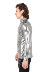 Barabas Wholesale Men's Metallic Design Luxury Long Sleeve Shirt Sweater 2KT1000 Silver